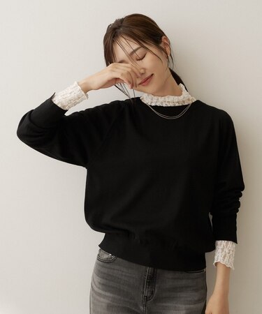 【アンサンブル可能/オンオフ使える】シルクウールカシミヤプルオーバー