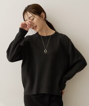 【きれいめカジュアル】スウェットライクニットプルオーバー
