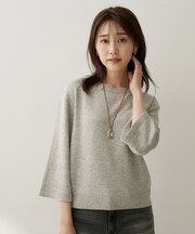 【アンサンブル可/手洗い可】杢調プルオーバーニット