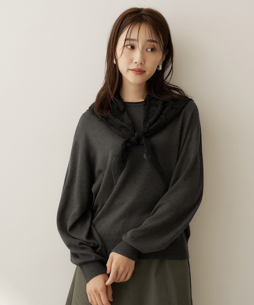 【大人の抜け感/8色展開】ボリュームスリーブニットプルオーバー