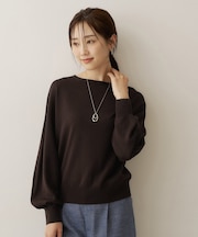 【大人の抜け感/8色展開】ボリュームスリーブニットプルオーバー