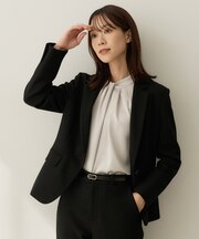 【ウール100/仕事着/スーツ】ミルドジャージテーラードジャケット
