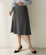 【ウール100/仕事着/スーツ】ミルドジャージフレアスカート