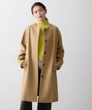【名品】ウールカシミヤノーカラーコート