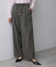 ウール混ドロストワイドパンツ