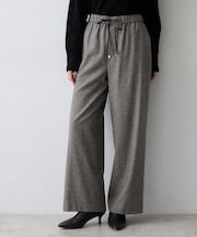 ウール混ドロストワイドパンツ