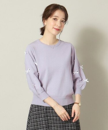 【手洗い可】リボンニット