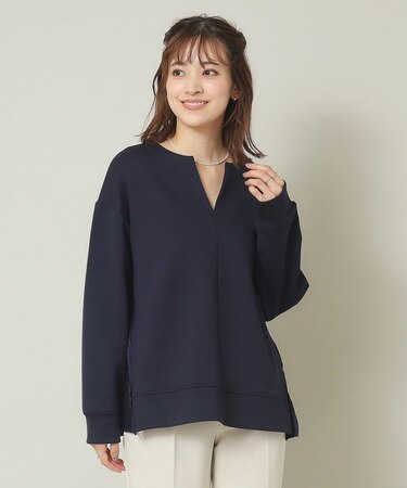 【手洗い可】キーネックプルオーバー