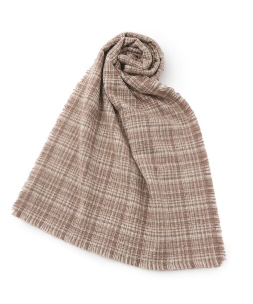 ラメ入りツイード風チェックストール