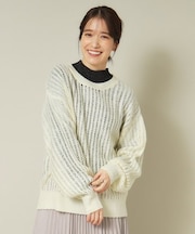 【手洗い可／レイヤードに】ラメシアーニット