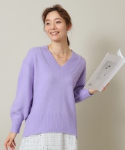 【マシンウォッシャブル】ふわもち深Vニット