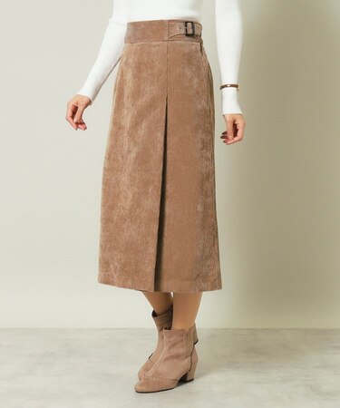 【後ろウエストゴム／手洗い可】コーデュロイスカート