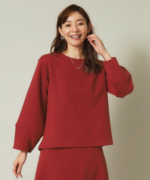 【セットアップ可／手洗い可】ふくれジャカードプルオーバー