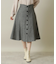 【後ろウエストゴム／手洗い可】ヘリンボーンスカート