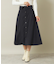 【後ろウエストゴム／手洗い可】フロントボタンスカート