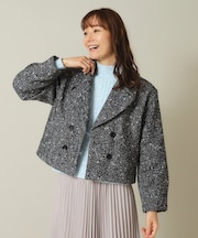 【手洗い可】ツイードショートコート