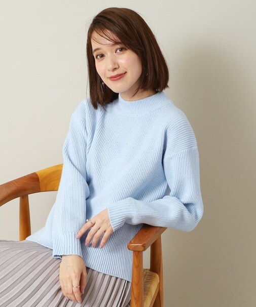 【お花型スパンコール使用／手洗い可】スパンコール畦ニット