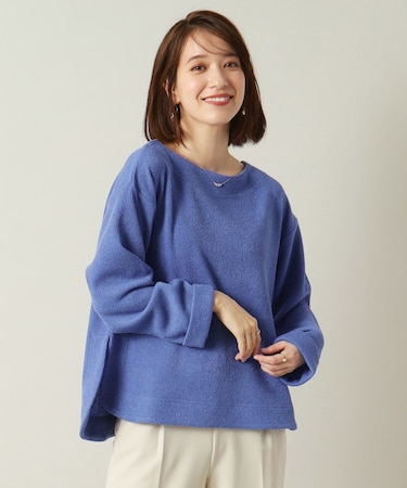 【マシンウォッシャブル】ボートネックプルオーバー