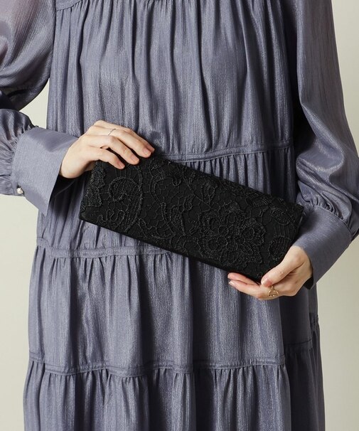 【結婚式・パーティに】レースクラッチミニショルダー