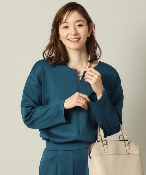 【手洗い可】裏起毛キーネックプルオーバー