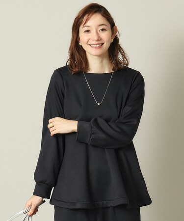 【手洗い可】裏起毛ペプラムプルオーバー