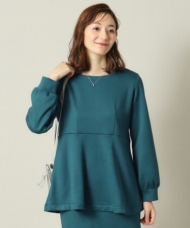 【手洗い可】裏起毛ペプラムプルオーバー