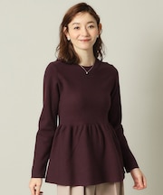 【手洗い可】ペプラムニット