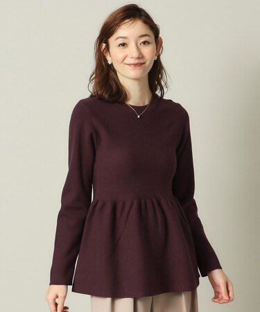 【手洗い可】ペプラムニット