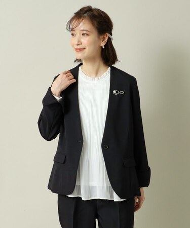 【通勤／手洗い可／吸水速乾】ツイルノーカラージャケット