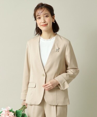 【通勤／手洗い可／吸水速乾】ツイルノーカラージャケット