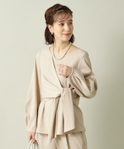 【通勤／手洗い可／吸水速乾】ツイルブラウス