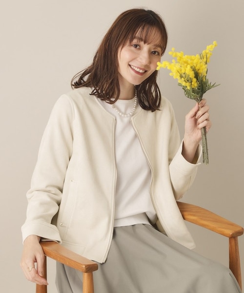 通勤／M・Lサイズ展開】カットフェイクスエードジャケット