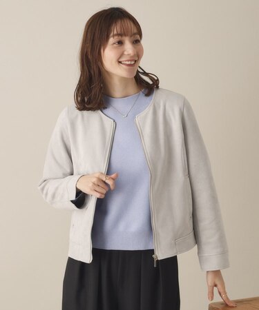 【通勤／M・Lサイズ展開】カットフェイクスエードジャケット