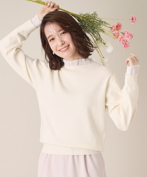 手洗い可／通勤】プリーツフリル襟ニット｜イッツデモの通販｜&mall