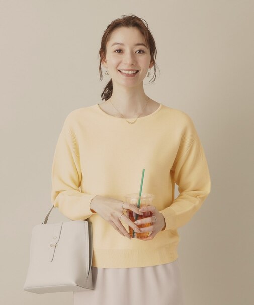 【アンチピリング／洗濯機OK】ガーター編みニット