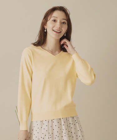 【アンチピリング／洗濯機OK】Vネックニット
