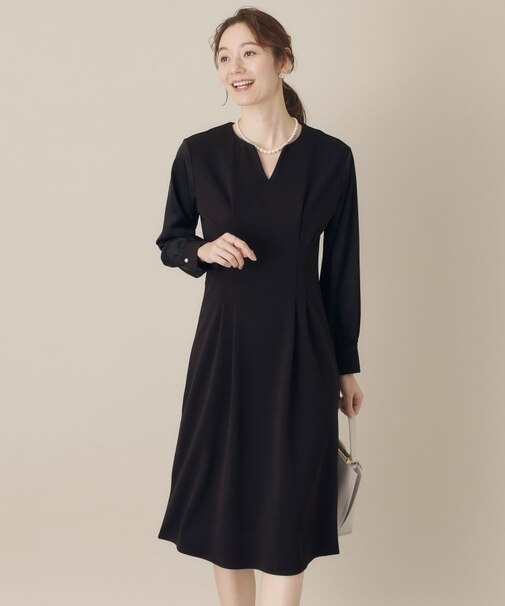【通勤／手洗い可】カットジョーゼットワンピース