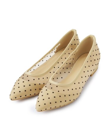 【M・Lサイズ展開】ドットチュールパンプス