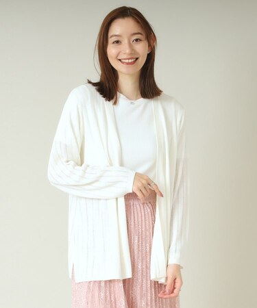 【手洗い可】透かし編み着流しカーデ