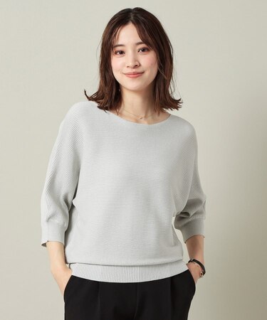 【UVケア／アンチピリング／洗濯機OK】ラメリブドルマンニット