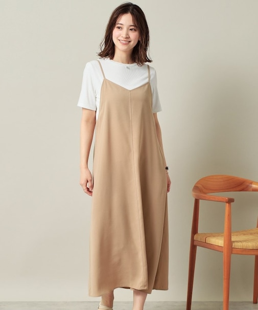 【手洗い可／無地・花柄】ジョーゼットキャミワンピ