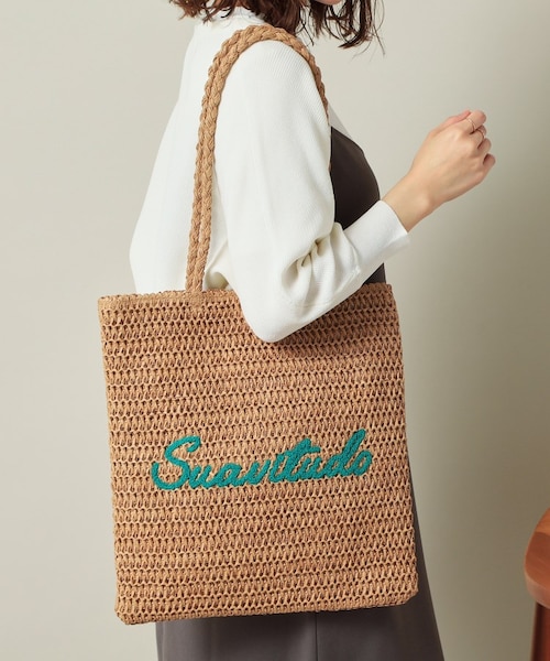雑材サガラ刺繍フラットトート｜イッツデモの通販｜&mall（アンド