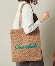 雑材サガラ刺繍フラットトート