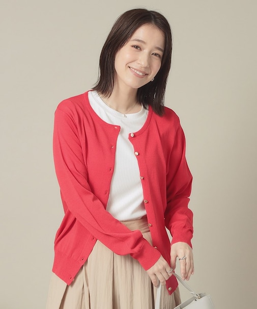 【UVカット／アンチピリング／手洗い可】クルーニットカーディガン
