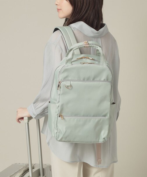 【旅行／通勤／マザーズバッグ】ツイル11ポケットリュック