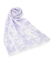 【UV/接触冷感/手洗い可】水彩花柄レーヨンストール