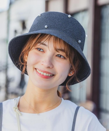 【サイズ調整可】パール調ペーパーベルハット