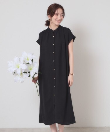 【接触冷感／吸水速乾／洗濯機OK】イージーケア前開きワンピース＜ラク服シリーズ＞