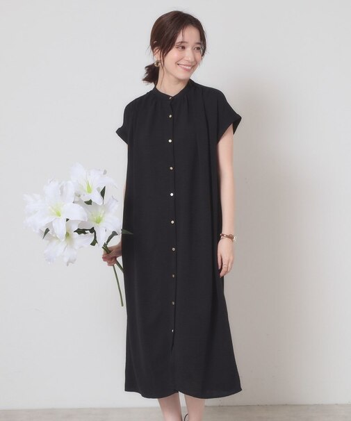 【接触冷感／吸水速乾／洗濯機OK】イージーケア前開きワンピース＜ラク服シリーズ＞