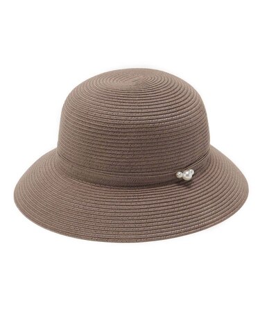 【サイズ調整可/手洗い可】パール調コシ巻きハット